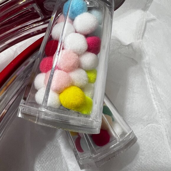 NWOT - Transparent BALL Décor Sandals in Red (Size 7) *Heel Height 3.15" - Picture 6 of 8